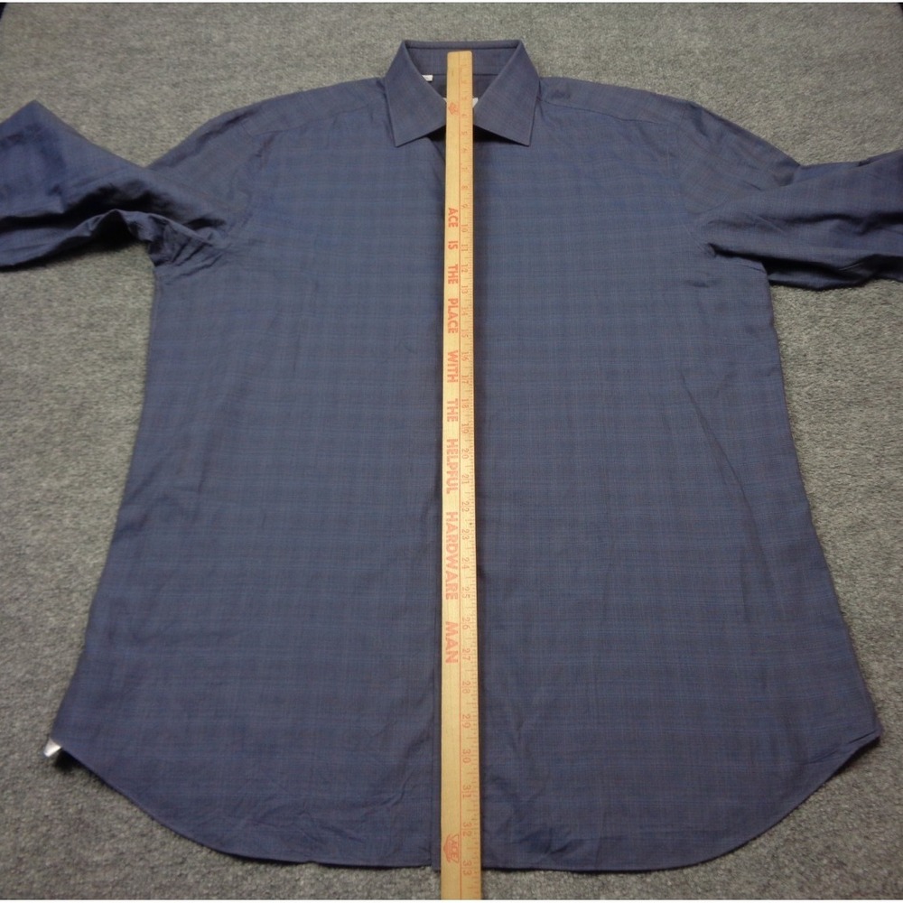 Brioni Ventiquattro Shirt Mens 17 1/2" 44 Neck Blue Long Sleeve Made in Italy - Picture 13 of 13